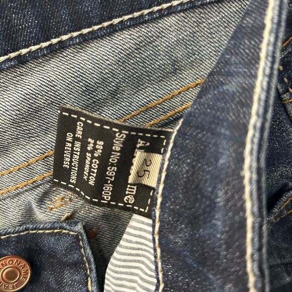 Anoname Bootcut Washed Dark Blue 5 Pocket Casual Denim Jeans Women’s Size 25 - Picture 3 of 7